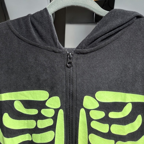 NWT #followme Unisex Skeleton Bodysuit XXL, Glow Green Bones! Cosplay, Pajamas - Picture 4 of 12